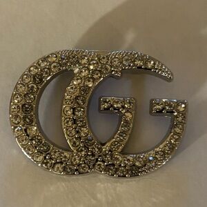 Gucci Silver Crystal GG Brooch